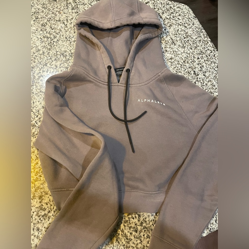 Alphalete cropped hoodie | Small | grey